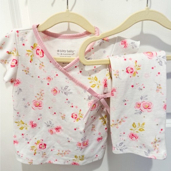 American Girl Bitty Baby Toddler Pajamas Beautiful Blooms, Size 3T - Picture 2 of 4